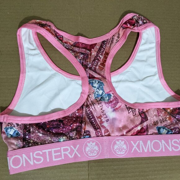 W1047 Pink Bling Dollar Designed Racerback Pajama/Lounge Set - Picture 4 of 5